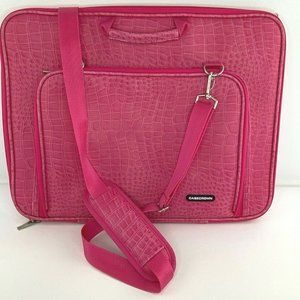 Small Hot Pink Croco Laptop Case 12"